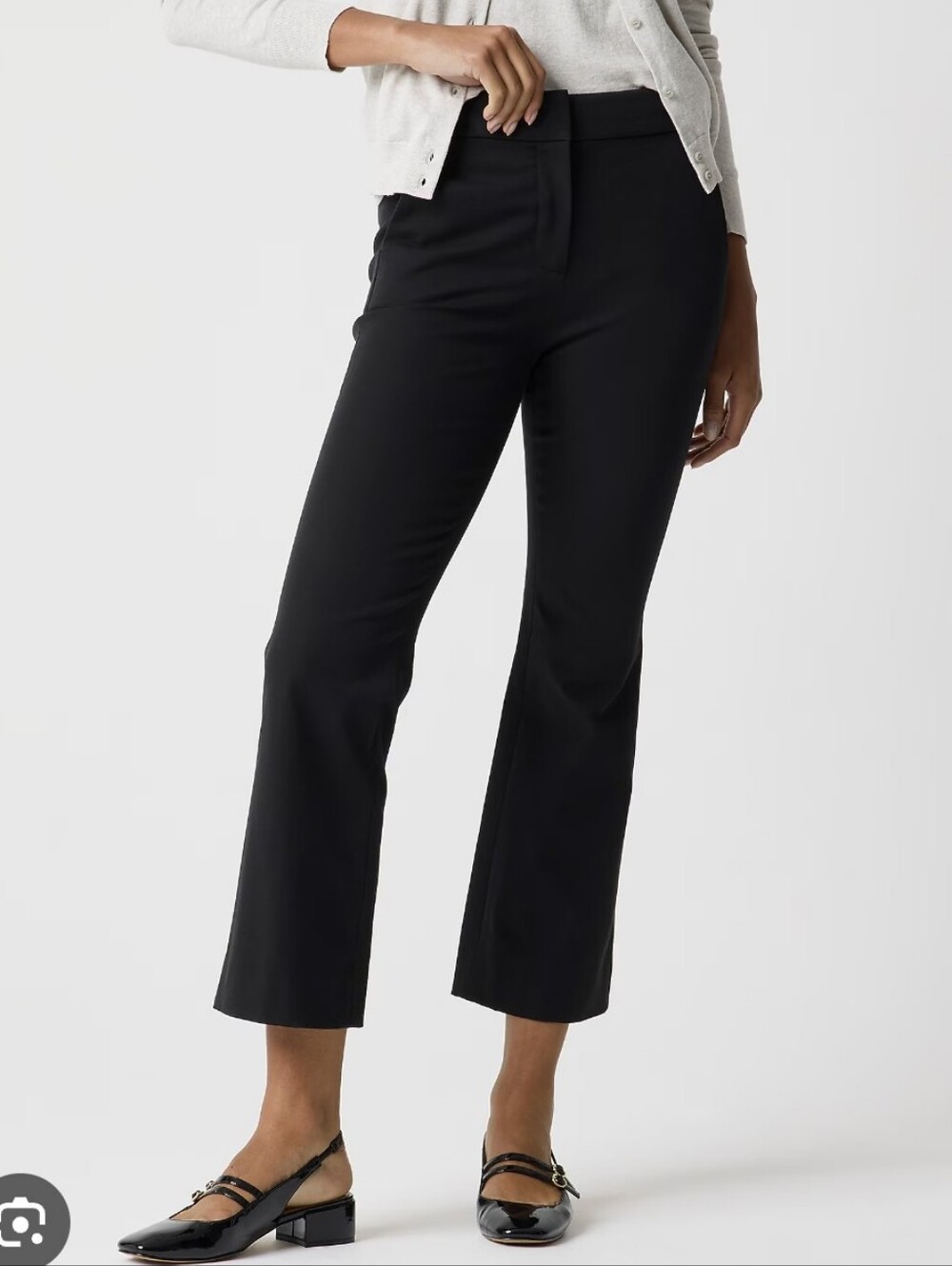 J Crew Kelsey Flare Cropped Pants for Women - Black Size 8